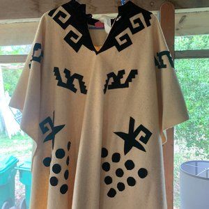 Traditional Mexican wool poncho